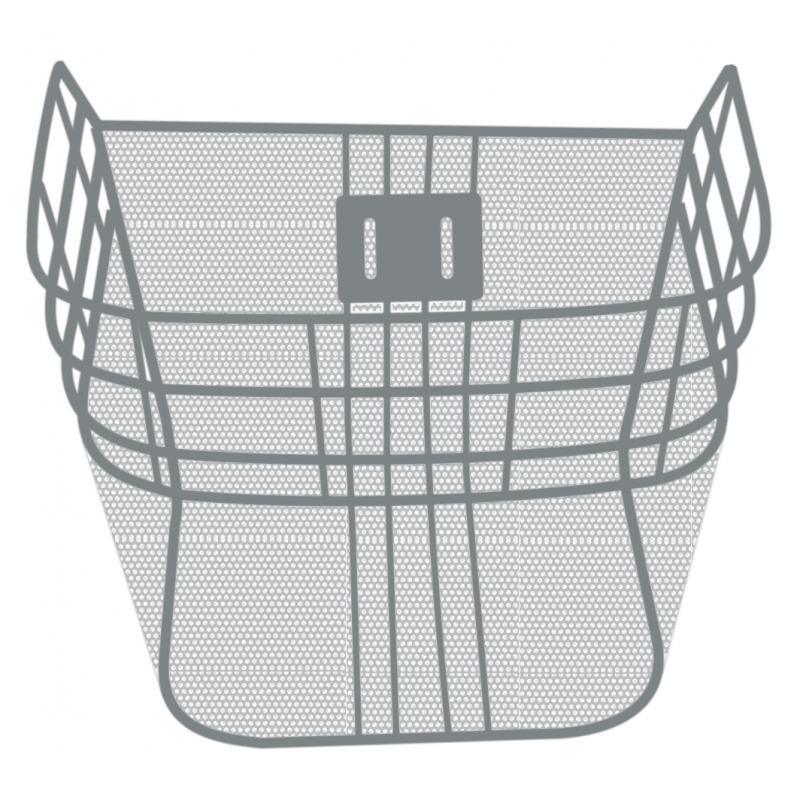 Bicycle basket, silver, bigger and stronger, AGERA